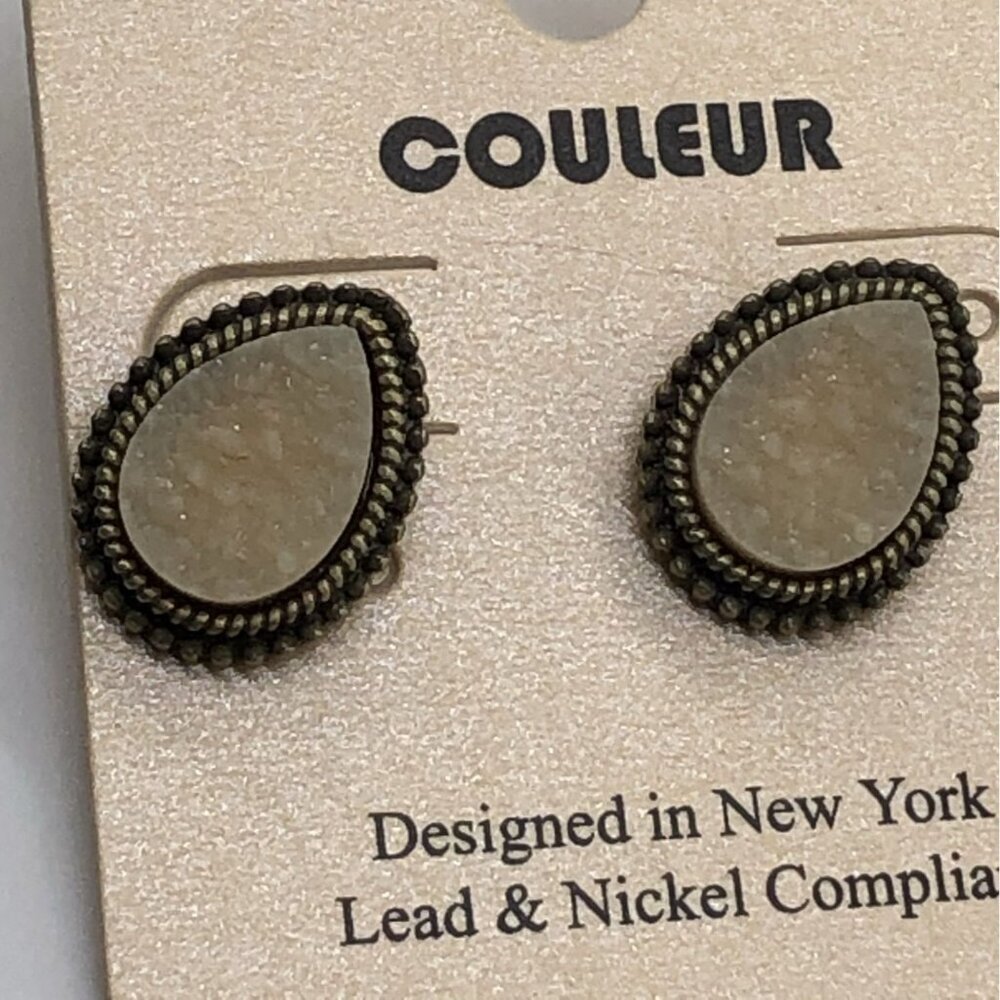 Couleur Womens Teardrop‎ Stud Earrings Multicolor Fashion